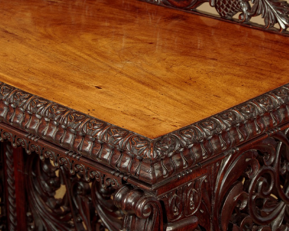 Anglo Indian Carved Rosewood Console Table c.1860 View VII