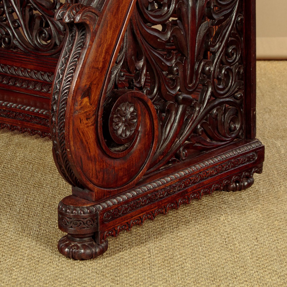 Anglo Indian Carved Rosewood Console Table c.1860 View XI