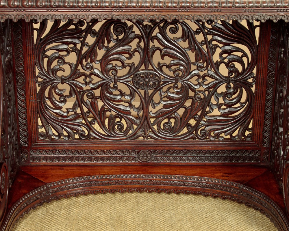 Anglo Indian Carved Rosewood Console Table c.1860 View XII