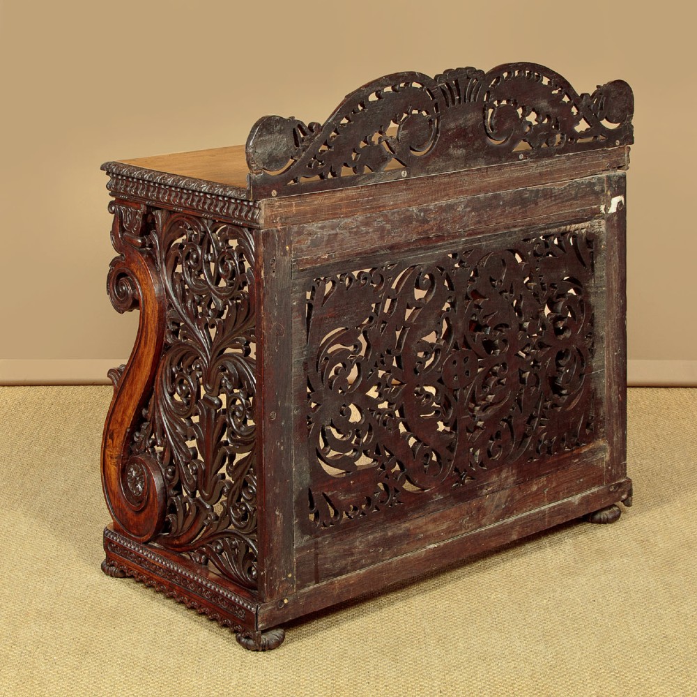 Anglo Indian Carved Rosewood Console Table c.1860 View XIII