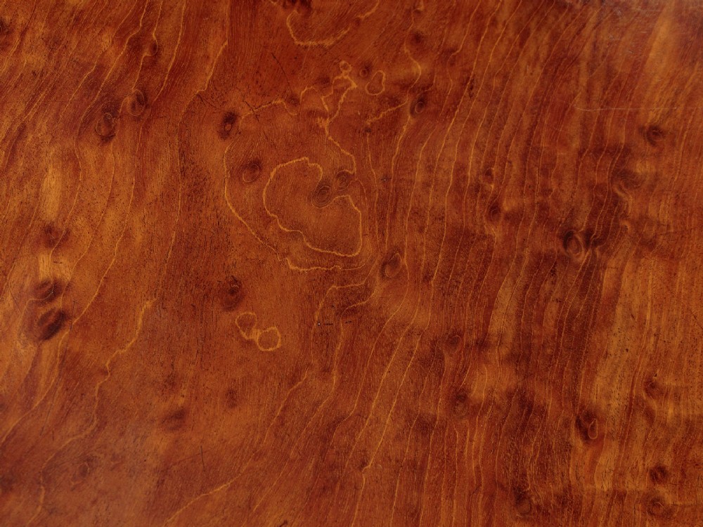 An early Victorian circular mahogany breakfast table with a central pedestal and lobed base supported by scroll feet on brass castors. View VI