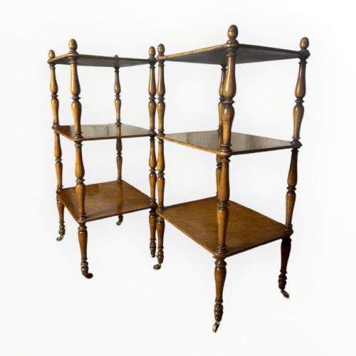 PAIR OF BIRDSEYE MAPLE ETAGERE WHATNOTS LATE 19TH C EARLY 20TH C - ADDITIONAL PHOTO 4