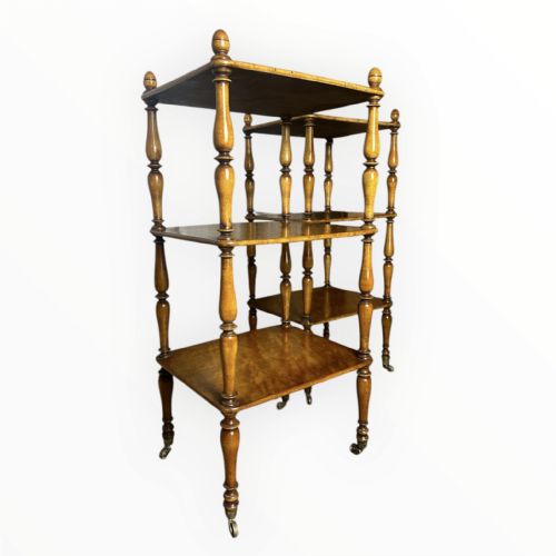 PAIR OF BIRDSEYE MAPLE ETAGERE WHATNOTS LATE 19TH C EARLY 20TH C - ADDITIONAL PHOTO 5