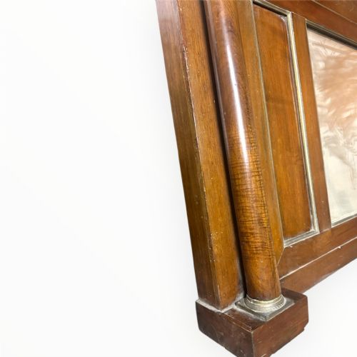 19THCENTURY WALNUT OVERMANTEL MIRROR WITH BRASS DETAILING - ADDITIONAL PHOTO 3