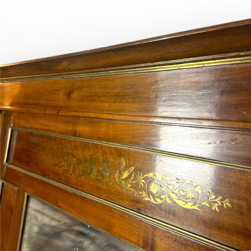 19THCENTURY WALNUT OVERMANTEL MIRROR WITH BRASS DETAILING - ADDITIONAL PHOTO 4