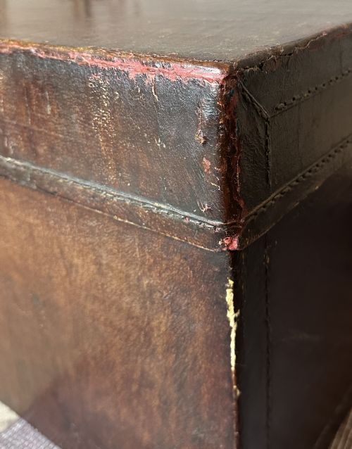 PAIR OF 19THCENTURY CHINESE LEATHER TRUNKS STORAGE BOX WITH BRASS DETAILING - ADDITIONAL PHOTO 8