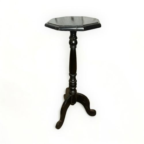 19THCENTURY SOLID EBONY OCTAGONAL SIDE TABLE - ADDITIONAL PHOTO 3