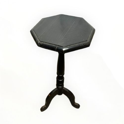 19THCENTURY SOLID EBONY OCTAGONAL SIDE TABLE - ADDITIONAL PHOTO 2