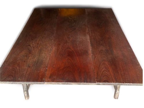 CHINESE HARDWOOD PLANKTOP TRESTLE TABLE 1800S - ADDITIONAL PHOTO 4