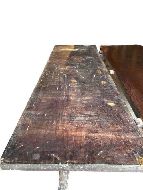 CHINESE HARDWOOD PLANKTOP TRESTLE TABLE 1800S - ADDITIONAL PHOTO 5