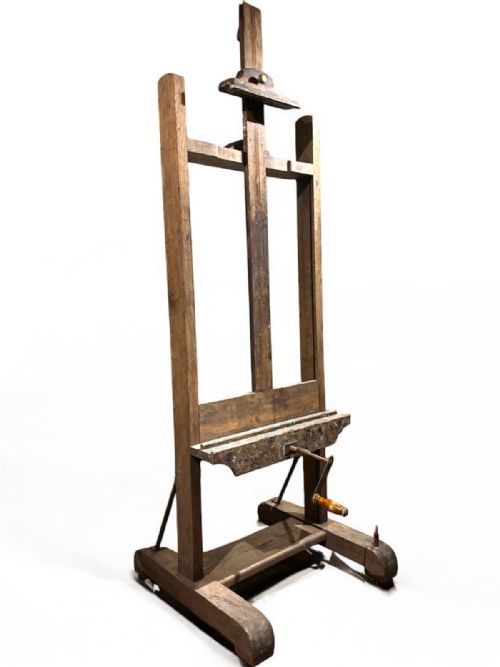19TH CENTURY LECHERTIER BARBE CO OAK EASEL IN ORIGINAL CONDITION