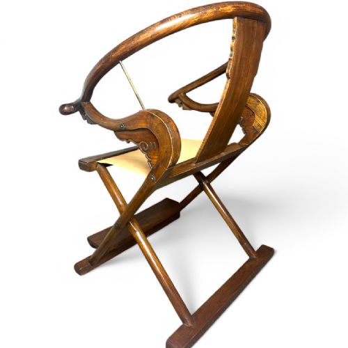 19THCENTURY CHINESE HARDWOOD FOLDING HORSESHOEBACK THRONE CHAIR - ADDITIONAL PHOTO 7