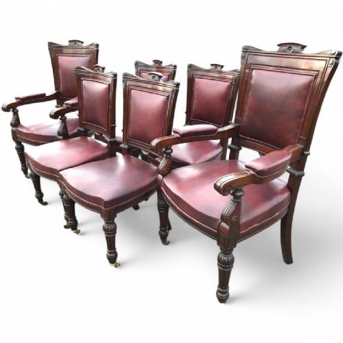 SET OF SIX VICTORIAN MAHOGANY DINING CHAIRS INCLUDING TWO CARVERS - ADDITIONAL PHOTO 3