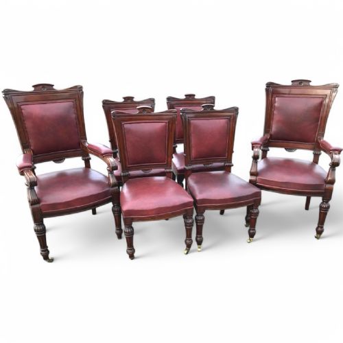 SET OF SIX VICTORIAN MAHOGANY DINING CHAIRS INCLUDING TWO CARVERS - ADDITIONAL PHOTO 1