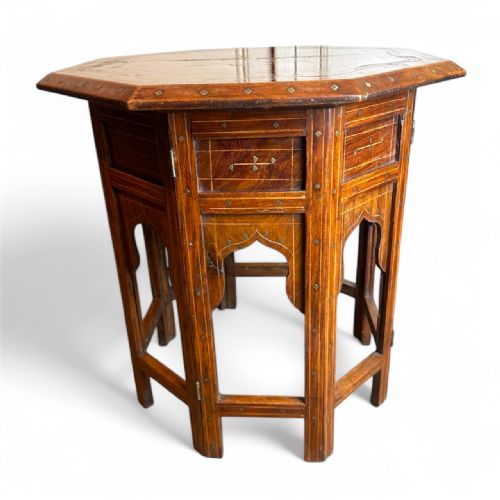 19THCENTURY ANGLOINDIAN PADOUK BRASSINLAID HOSHIARPUR TABLE - ADDITIONAL PHOTO 3