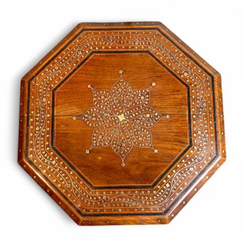 19THCENTURY ANGLOINDIAN PADOUK BRASSINLAID HOSHIARPUR TABLE - ADDITIONAL PHOTO 4