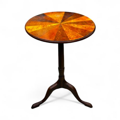 19THCENTURY SPECIMEN WOOD SIDE TABLE WITH SUNBURST TOP - ADDITIONAL PHOTO 2
