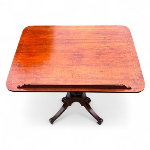 EARLY 19THCENTURY MAHOGANY MUSIC TABLE WITH BRASS INLAY