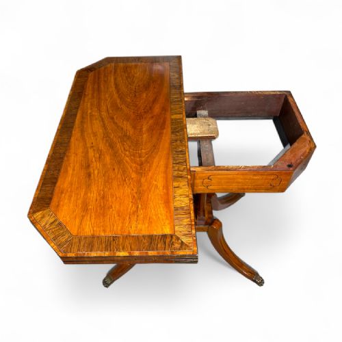 REGENCY SATINWOOD ROSEWOOD FOLDOVER CARD TABLE - ADDITIONAL PHOTO 4