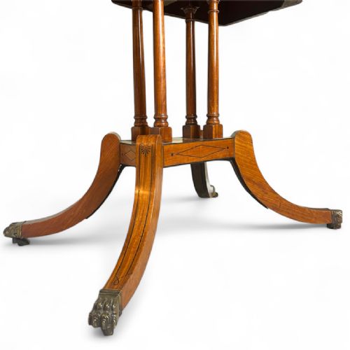 REGENCY SATINWOOD ROSEWOOD FOLDOVER CARD TABLE - ADDITIONAL PHOTO 6