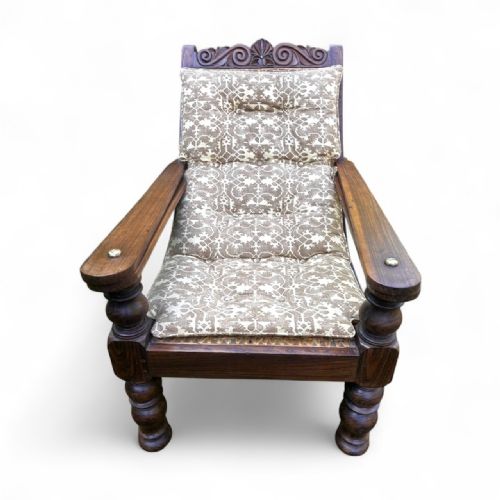 FINE 19THCENTURY ANGLOINDIAN BOMBAY ROSEWOOD PLANTERS CHAIR - ADDITIONAL PHOTO 2
