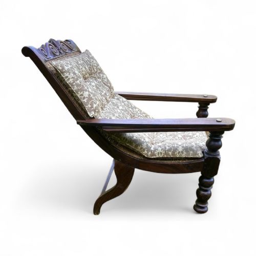 FINE 19THCENTURY ANGLOINDIAN BOMBAY ROSEWOOD PLANTERS CHAIR - ADDITIONAL PHOTO 5