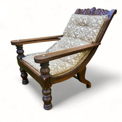 FINE 19THCENTURY ANGLOINDIAN BOMBAY ROSEWOOD PLANTERS CHAIR