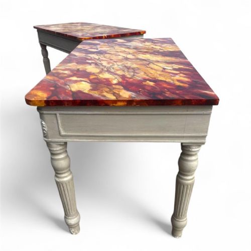 PAIR OF VICTORIAN PAINTED TABLES - ADDITIONAL PHOTO 3
