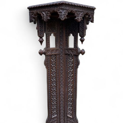 FINE ANGLOINDIAN SOLID ROSEWOOD STAND WITH HEXAGONAL TOP - ADDITIONAL PHOTO 5