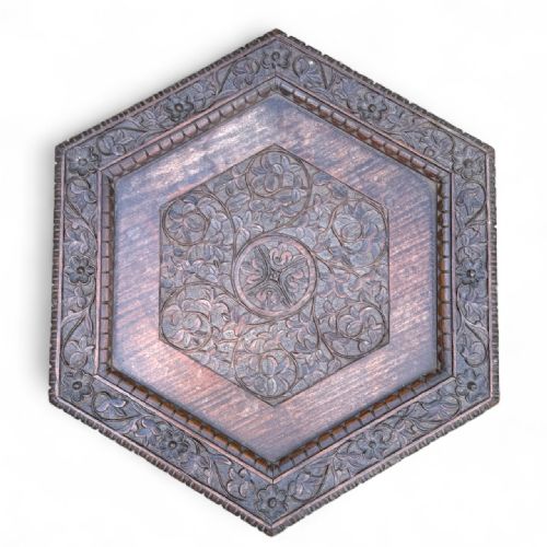 FINE ANGLOINDIAN SOLID ROSEWOOD STAND WITH HEXAGONAL TOP - ADDITIONAL PHOTO 7