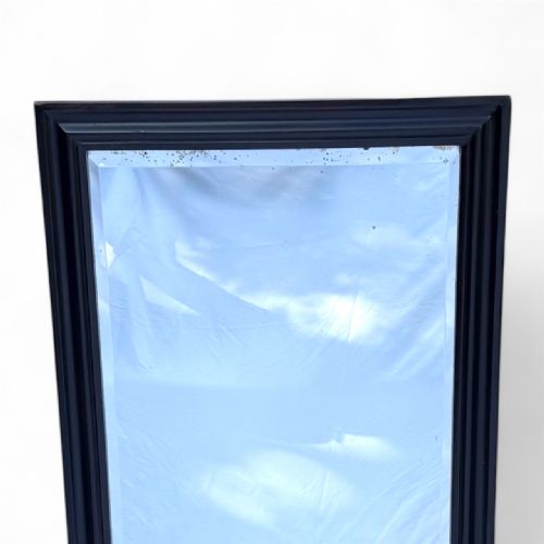 19THCENTURY EBONY WALL MIRROR WITH ORIGINAL BEVELLED GLASS - ADDITIONAL PHOTO 1