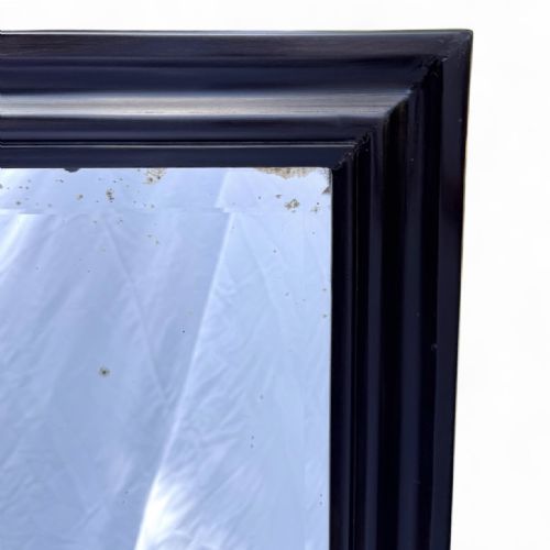 19THCENTURY EBONY WALL MIRROR WITH ORIGINAL BEVELLED GLASS - ADDITIONAL PHOTO 2