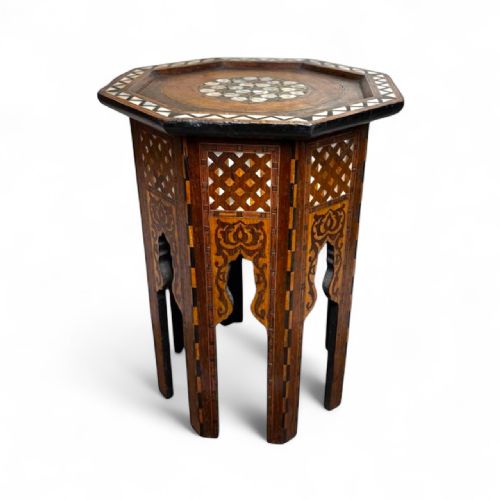 BOHEMIAN STYLE OCTAGONAL COFFEE TABLE WITH MOTHEROFPEARL DETAIL - ADDITIONAL PHOTO 4
