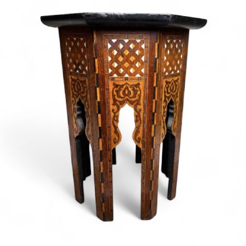 BOHEMIAN STYLE OCTAGONAL COFFEE TABLE WITH MOTHEROFPEARL DETAIL - ADDITIONAL PHOTO 2