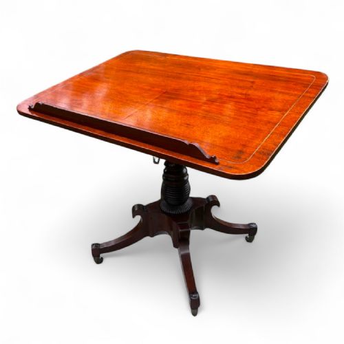 EARLY 19THCENTURY MAHOGANY MUSIC TABLE WITH BRASS INLAY - ADDITIONAL PHOTO 1