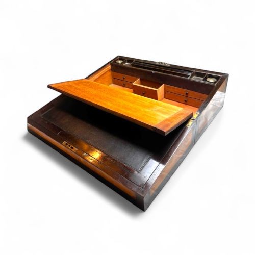 19THCENTURY SATINWOOD EBONY WRITING SLOPE - ADDITIONAL PHOTO 3