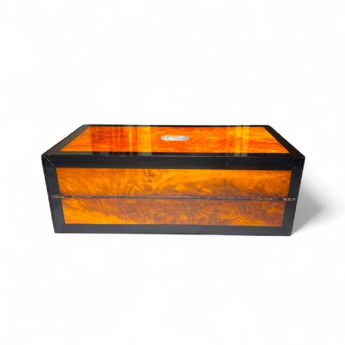 19THCENTURY SATINWOOD EBONY WRITING SLOPE - ADDITIONAL PHOTO 9