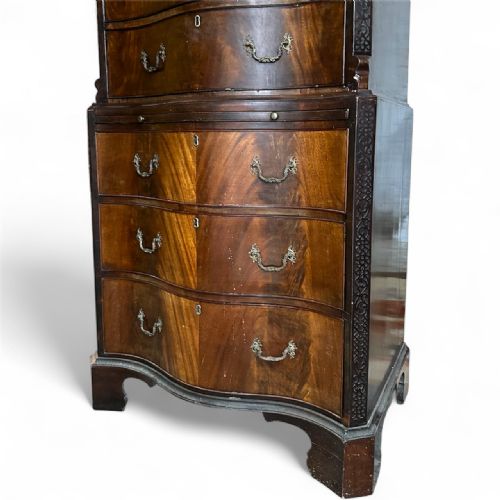 LATE 19THCENTURY MAHOGANY SERPENTINEFRONT CHEST ON CHEST - ADDITIONAL PHOTO 2