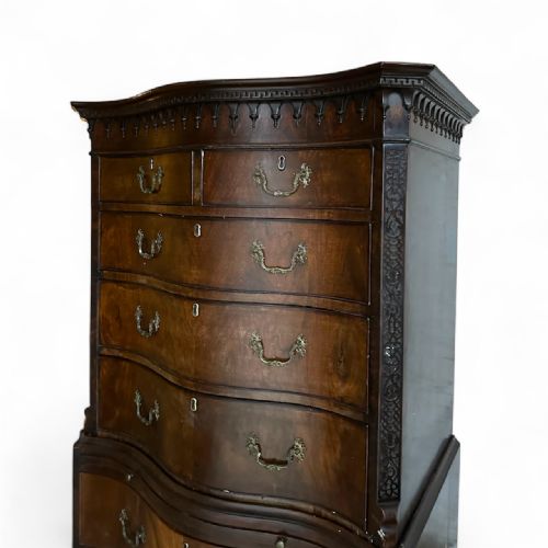 LATE 19THCENTURY MAHOGANY SERPENTINEFRONT CHEST ON CHEST - ADDITIONAL PHOTO 5