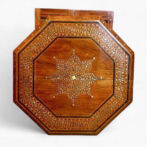 19THCENTURY ANGLOINDIAN PADOUK BRASSINLAID HOSHIARPUR TABLE - ADDITIONAL PHOTO 1