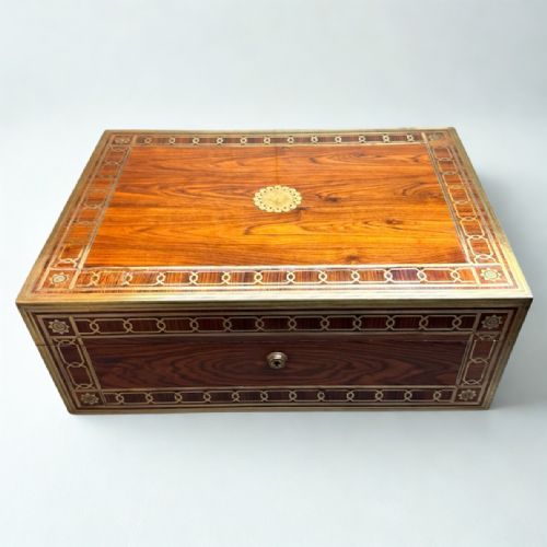 ANTIQUE 19TH CENTURY CHINESE ROSEWOOD HUANGHUALI WRITING BOX - ADDITIONAL PHOTO 1