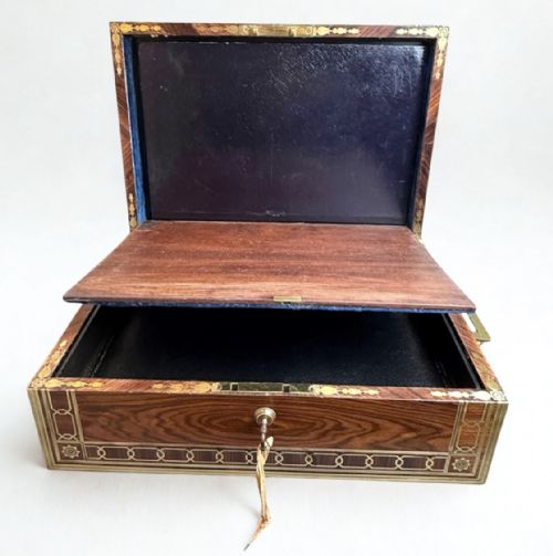 ANTIQUE 19TH CENTURY CHINESE ROSEWOOD HUANGHUALI WRITING BOX - ADDITIONAL PHOTO 5