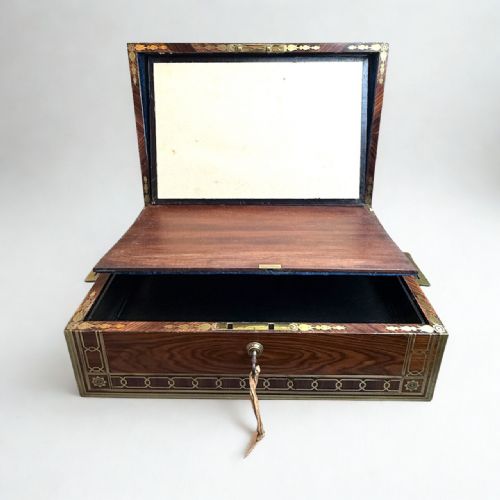 ANTIQUE 19TH CENTURY CHINESE ROSEWOOD HUANGHUALI WRITING BOX - ADDITIONAL PHOTO 6