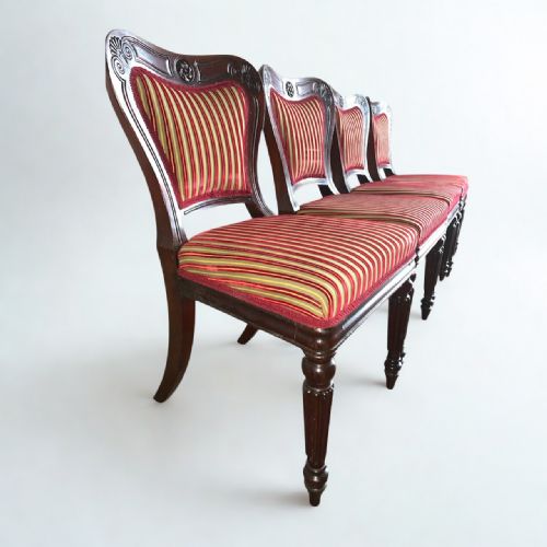 SET OF 4 WILLIAM IV MAHOGANY BALLOONBACK DINING CHAIRS - ADDITIONAL PHOTO 3