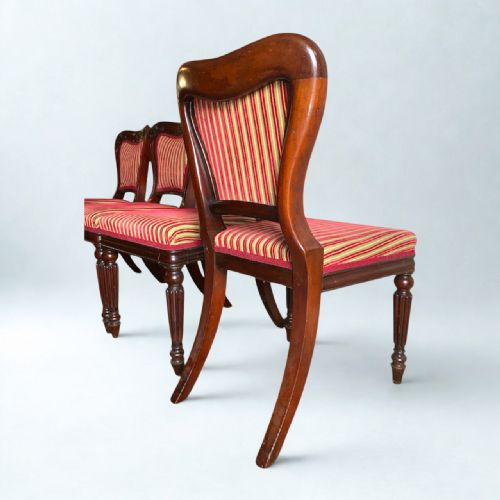 SET OF 4 WILLIAM IV MAHOGANY BALLOONBACK DINING CHAIRS - ADDITIONAL PHOTO 4