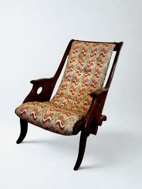 19TH CENTURY SOLID ROSEWOOD CAMPAIGN ARMCHAIR ATTRIBUTED TO J HERBERT MCNAIR - ADDITIONAL PHOTO 2