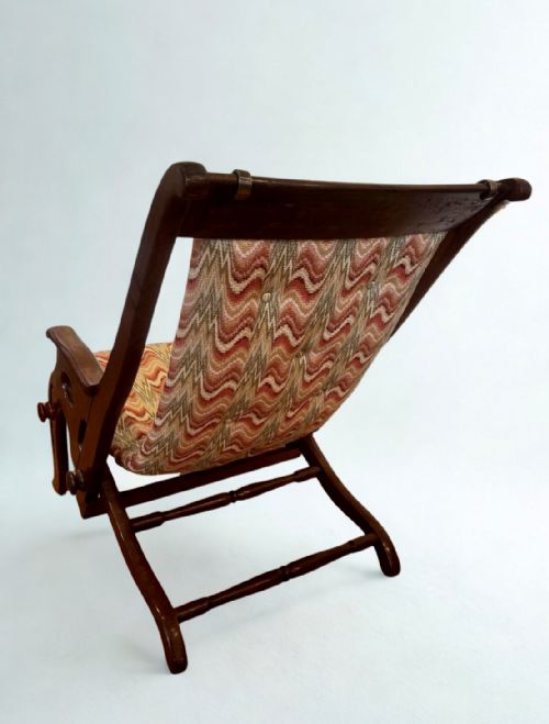 19TH CENTURY SOLID ROSEWOOD CAMPAIGN ARMCHAIR ATTRIBUTED TO J HERBERT MCNAIR - ADDITIONAL PHOTO 3