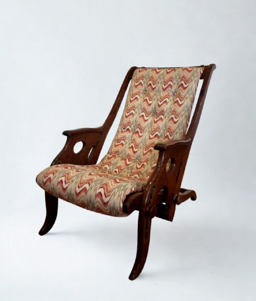 19TH CENTURY SOLID ROSEWOOD CAMPAIGN ARMCHAIR ATTRIBUTED TO J HERBERT MCNAIR - ADDITIONAL PHOTO 4