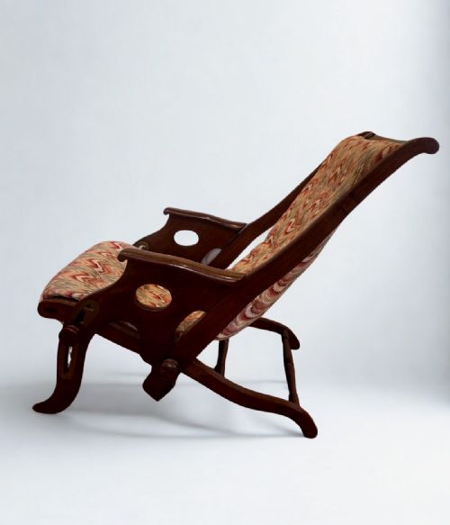 19TH CENTURY SOLID ROSEWOOD CAMPAIGN ARMCHAIR ATTRIBUTED TO J HERBERT MCNAIR - ADDITIONAL PHOTO 1