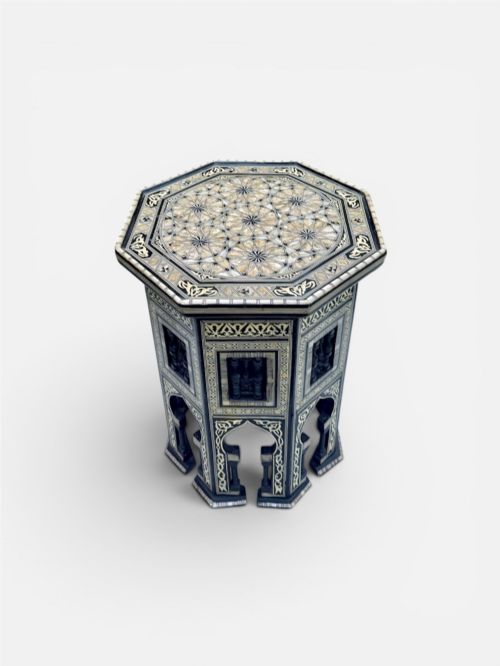 19TH CENTURY MIDDLE EASTERN MOTHER OF PEARL OCTAGONAL SIDE TABLE
